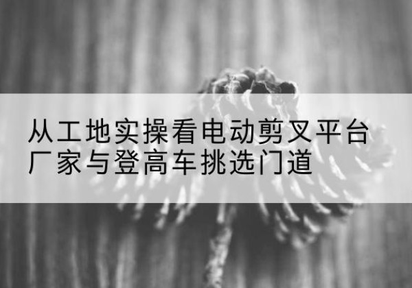 泰安电动剪叉升降平台厂家-从工地实操看电动剪叉平台厂家与登高车挑选门道